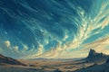 Whirling starry sandstorms, painting the desert sky with a mesmerizing celestial dance - Generative AI