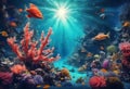 Enchanting Depths: Mystical Underwater World Teeming with Vibrant Coral and Marine Life