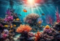 Enchanting Depths: Mystical Underwater World Teeming with Vibrant Coral and Marine Life