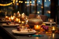 Enchanting Diwali Delights: Vibrant Decorations Illuminate Festive Table