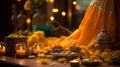 Enchanting Diwali Delights: Vibrant Traditional Attire, Marigolds, and Diyas