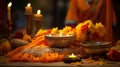 Enchanting Diwali Delights: Vibrant Traditional Attire, Marigolds, and Diyas