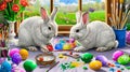 Enchanting Easter Bunnys Basking on Table