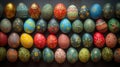 An enchanting Easter egg display showcasing intricate hand-painted designs and patterns