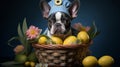 enchanting easter pet playful and festive portrait in a brightly illuminated setting