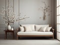 Enchanting Elegance: A Pristine White Couch Set Amidst Serene Minimalist Decor