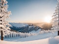 Beyond Frost: Cinematic Panoramas of Captivating Whiteness Royalty Free Stock Photo