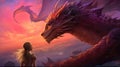 Enchanting Encounter: Unveiling the Tale of a Brave Girl and a Majestic Dragon