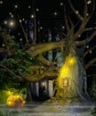 Enchanting Fantasy Fairy Tree House Royalty Free Stock Photo