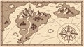Enchanting Fantasy Map with Compass Rose. Adventure, exploration, and lore. vector design Generative AI Royalty Free Stock Photo
