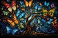 Enchanting Fantasy Tree with Beautiful Butterfly - Magical Nature Photography Print