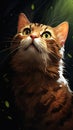 Enchanting Feline: A Portrait of a Wistful Orange Kitten in a Ve