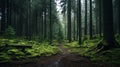 Enchanting Forest Path: A Moody Atmosphere With Spectacular Backdrops