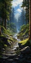 Enchanting Forest Scenery: A Greg Hildebrandt Inspired Artwork