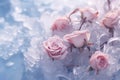 Enchanting Frozen ice flowers. Generate Ai Royalty Free Stock Photo