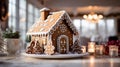 Enchanting Gingerbread House Comes to Life in Modern Kitchen Royalty Free Stock Photo