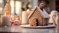 Enchanting Gingerbread House Comes to Life in Modern Kitchen Royalty Free Stock Photo