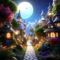 Enchanting Glow: 3D Illustration of a Magical \