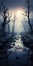 Enchanting Gothic Romance: Unreal Dark Wallpaper Of Haunting Shadows And Whimsical Landscapes
