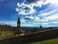 Enchanting Govone castle`s view, Piedmont region, Italy. Art, architecture, history and urban design