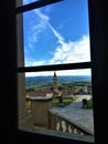 Enchanting Govone castle`s view, Piedmont region, Italy. Art, architecture, history and urban design