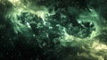 Enchanting Green Nebula Starfield In Deep Space Royalty Free Stock Photo