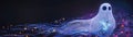 Enchanting halloween ghost banner with glowing elements. AI Royalty Free Stock Photo