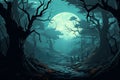 Enchanting Halloween Night: A Moonlit Journey Through the Haunted Forest