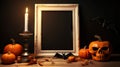 Enchanting Halloween Scene in Framed Delight Perfect for Spooky Decor and Captivating Imagery. created with Generative AI