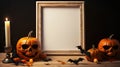 Enchanting Halloween Scene in Framed Delight Perfect for Spooky Decor and Captivating Imagery. created with Generative AI