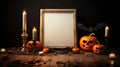 Enchanting Halloween Scene in Framed Delight Perfect for Spooky Decor and Captivating Imagery. created with Generative AI