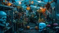 Enchanting Halloween-Themed Greenhouse at Twilight