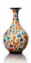 Enchanting Hand Painted Flowery Vase With Qajar Art Influence