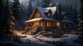 Enchanting Haven: Discover the Serenity of a Secluded Rustic Log Cabin Nestled Amidst Nature\'s Embrace - AI Generative