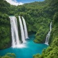 Enchanting hidden lake and waterfall.