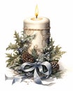 Enchanting Holiday Glow: A Festive Display of Candles, Holly, an