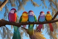 Graceful Bird Family in Wildflower Garden Nature\'s Flight Symphony