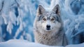 Enchanting Husky Dog With Striking Blue Eyes Fox In Snowy Landscape