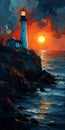 Enchanting Illumination: A Lighthouse Romance Book Cover Illustr