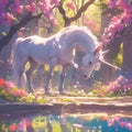 Magical Unicorn in Enchanted Garden