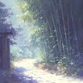 Mystical Bamboo Forest Pathway Royalty Free Stock Photo