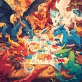 A Dragon\'s Game Night Royalty Free Stock Photo