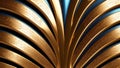 An Enchanting Image Of A Gold And Blue Fan Like Structure AI Generative