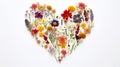 Heart made of wild flowers
