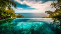 An enchanting image of a luxurious infinity pool,