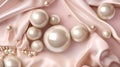 An enchanting image of a luxury pearl background with silk accents Royalty Free Stock Photo