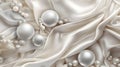 An enchanting image of a luxury pearl background with silk accents Royalty Free Stock Photo