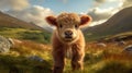 Enchanting Innocence: An Adorable Highland Calf Captivates Hearts