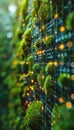 Enchanting Integration of Organic Nature and Futuristic Technology A Visual Journey Through Moss Digital Connection in the Royalty Free Stock Photo