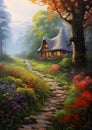 Enchanting Journey: A Pathway to the Candy Land Cottage in the F